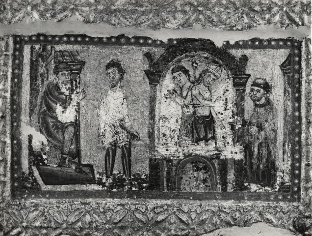 Anonimo — Anonimo senese - sec. XIII - Paliotto del 1215: Scena di martirio — particolare, dopo il restauro del 1973